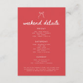 Coquette Striking Script Jubileum Weekend Details Informatiekaartje (Voorkant)