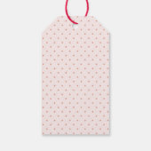 Coquette Strikje Aardbei 1e Verjaardagsfeestje Cadeaulabel (Achterkant)
