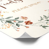 Coquette Strikje Herfst Wilde Bloem Bruidscadeau Poster (Hoek)