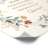 Coquette Strikje Herfst Wilde Bloem Bruidsdouche Poster (Hoek)