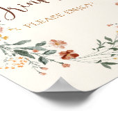 Coquette Strikje Herfst Wilde Bloem Bruidsdouche Poster (Hoek)