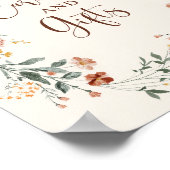 Coquette Strikje Herfst Wilde Bloem Bruiloft Borre Poster (Hoek)