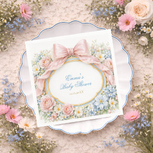 Coquette Strikje Tuin Meisje Baby Shower Servet