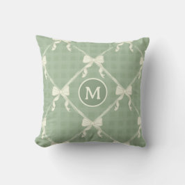 Coquette Strikjes Gingham Monogram Crème Salie Gro Kussen