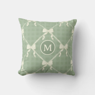 Coquette Strikjes Gingham Monogram Crème Salie Gro Kussen