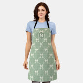 Coquette Strikjes Gingham Monogram Crème Salie Gro Schort (Gedragen)