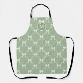 Coquette Strikjes Gingham Monogram Crème Salie Gro Schort (Voorkant)