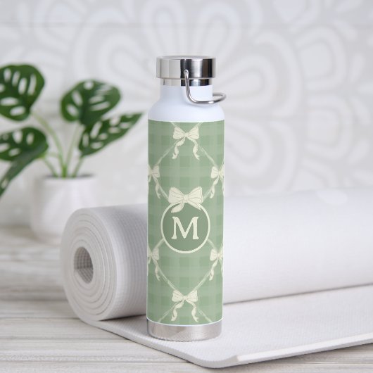 Coquette Strikjes Gingham Monogram Crème Salie Gro Waterfles (Yoga)