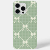 Coquette Strikjes Gingham Patroon Crème Saliegroe Case-Mate iPhone Case (Achterkant)