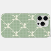 Coquette Strikjes Gingham Patroon Crème Saliegroe Case-Mate iPhone Case (Achterkant (horizontaal))
