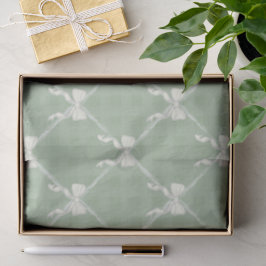 Coquette Strikjes Gingham Patroon Crème Saliegroen Tissuepapier