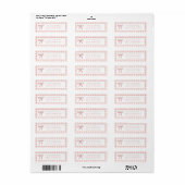 Coquette Strikroze Gingham Trend Retouradres Etiket (Full Sheet)