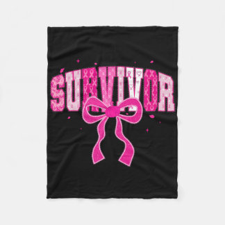 Coquette Survivor Pink Ribbon Borstkanker Aware Fleece Deken
