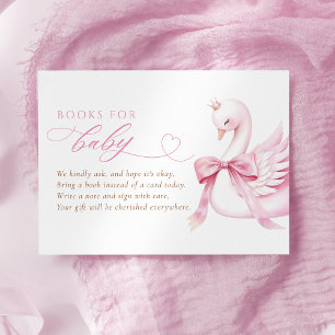 Coquette Swan Princess Boeken voor Baby shower Informatiekaartje