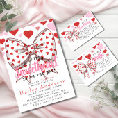 Coquette Sweetheart Bow Luier Raffle baby shower Informatiekaartje