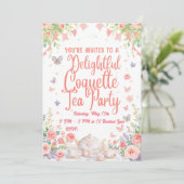 Coquette Tea Party Invitation Kaart (Staand voorkant)
