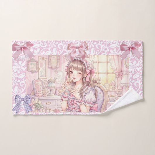Coquette Tea Time – Pastel Ribbon  Handdoek (Handdoek)