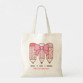 Coquette Teacher Valentine Pencils Custom Tote Bag (Achterkant)