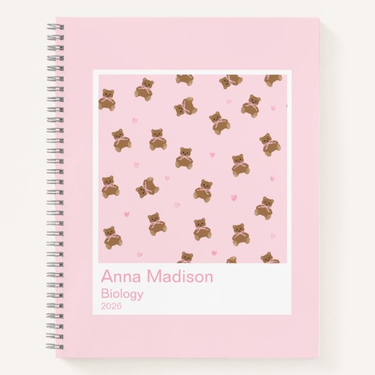 Coquette Teddy Bears Aesthetic Notebook Notitieboek (Voorkant)