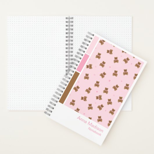 Coquette Teddy Bears Vertical Palette Notebook Notitieboek (Binnen)
