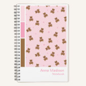 Coquette Teddy Bears Vertical Palette Notebook Notitieboek (Voorkant)