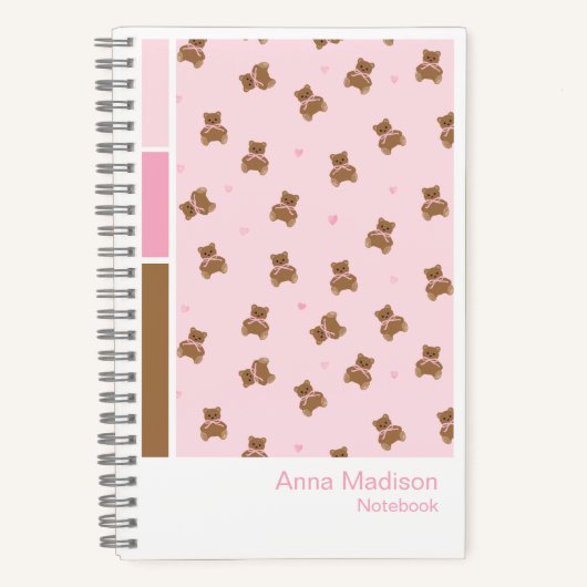 Coquette Teddy Bears Vertical Palette Notebook Notitieboek (Voorkant)