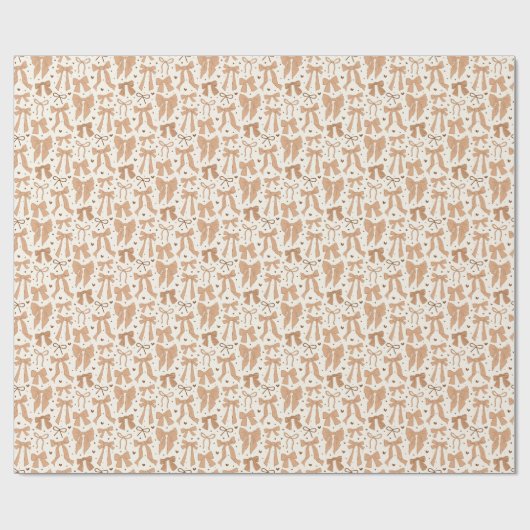 Coquette Terracotta Bogen & Harten Cadeaupapier (Vlak)