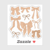Coquette Terracotta Bows Romantisch Sticker (Vel)