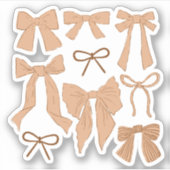 Coquette Terracotta Bows Romantisch Sticker (Voorkant)