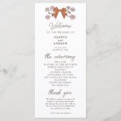 Coquette Terracotta Bows Wedding Ceremony Programm Programmakaart (Voorkant)
