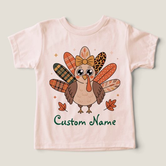Coquette Thanksgiving Unisex Custom Turkey Bow Fal (Design voorkant)