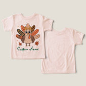 Coquette Thanksgiving Unisex Custom Turkey Bow Fal (Ontwerp Voorkant & Achterkant)