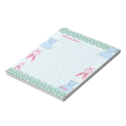 Coquette thema Ballet Personaliseren Notitieblok (Linkerzijde)
