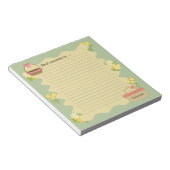 Coquette thema Bloemen & mandje Personaliseren Notitieblok (Schuin)