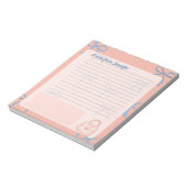 Coquette thema Linten Personaliseren Notitieblok (Linkerzijde)