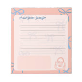 Coquette thema Linten Personaliseren Notitieblok (Voorkant)
