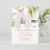 Coquette Tipi Wild One Girl Eerste Verjaardag Kaart (Staand voorkant)