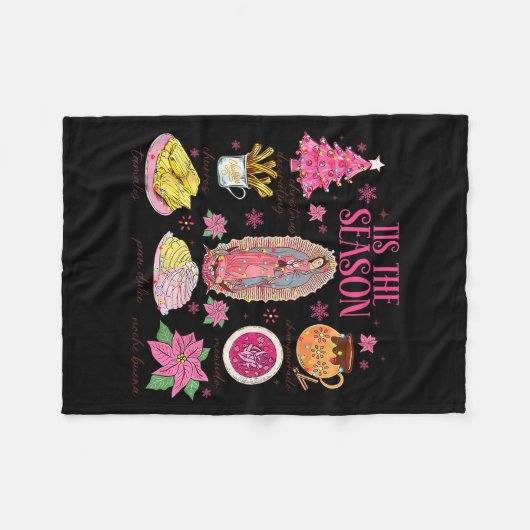 Coquette Tis The Season Mexican Christmas Spanish Fleece Deken (Voorkant (Horizontaal))