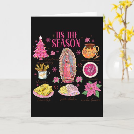Coquette Tis The Season Mexican Christmas Spanish  Kaart (Gele Bloem)