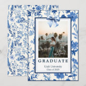 Coquette toile boog foto afstudeer aankondiging (Voorkant / Achterkant)