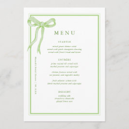 Coquette Toile Groene Boog Vrijgezellenfeest Menu