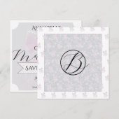 Coquette Transparante Roze Platte Save The Date Ka (Voorkant / Achterkant)