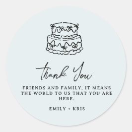 Coquette Trouwtaart Blauw Trouw Favor Ronde Sticker