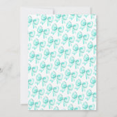 Coquette Turquoise Blauwgroen Bow Sweet 16 Verjaar Kaart (Achterkant)