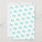 Coquette Turquoise Blauwgroen Bow Sweet 16 Verjaar Kaart (Achterkant)