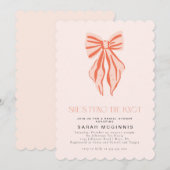 Coquette Tying the Knot Vrijgezellenfeest Roze Roo Kaart (Voorkant / Achterkant)