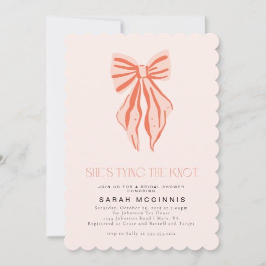 Coquette Tying the Knot Vrijgezellenfeest Roze Roo Kaart (Voorkant)