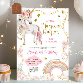 Coquette Unicorn Magical Day Girl Birthday Kaart