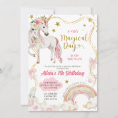 Coquette Unicorn Magical Day Girl Birthday Kaart (Voorkant)