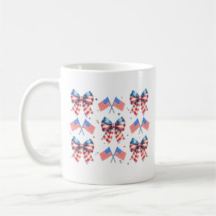 Coquette, USA, rood, wit, blauw, Schattige 4 juli Koffiemok